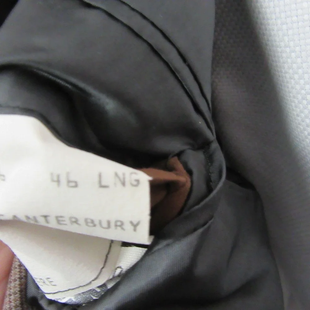 Hickey Freeman Mens Sport Coat 46L Brown Plaid Wool Cashmere Single‎ Vent